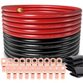 0 Gauge CCA Battery Cable 40FT with Lugs and Heat Shrink - Power Wire