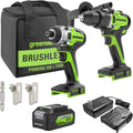 Greenworks 24V Cordless Brushless Drill & Impact Combo Kit - Powerful