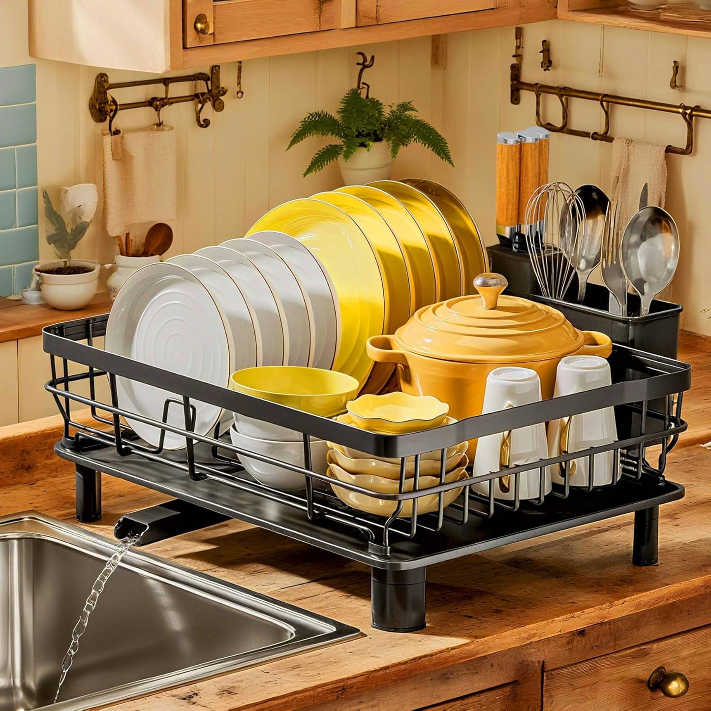 MOUKABAL Dish Drying Rack - Sturdy Stainless Steel Kitchen Essential
