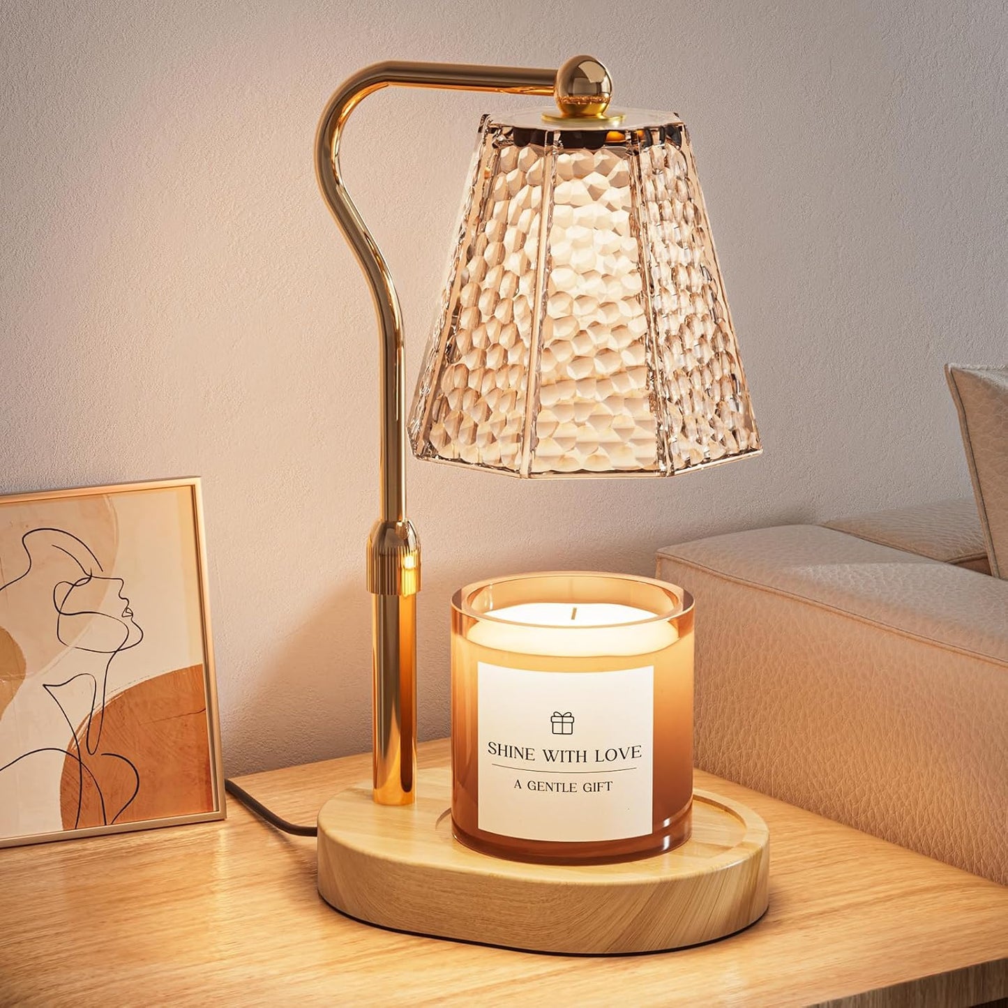 Candle Warmer Lamp with Timer Dimmable for Home Decor