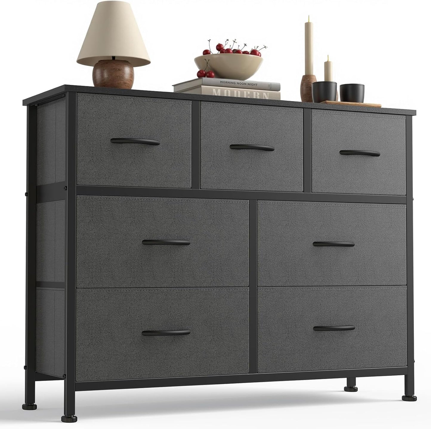 7 Drawer Dresser with Fabric Bins for Smart Storage Solutions