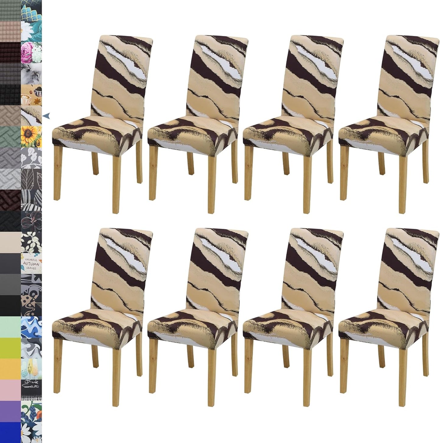 Stretch Kitchen Chair Covers Set of 8 for Dining Room Protection
