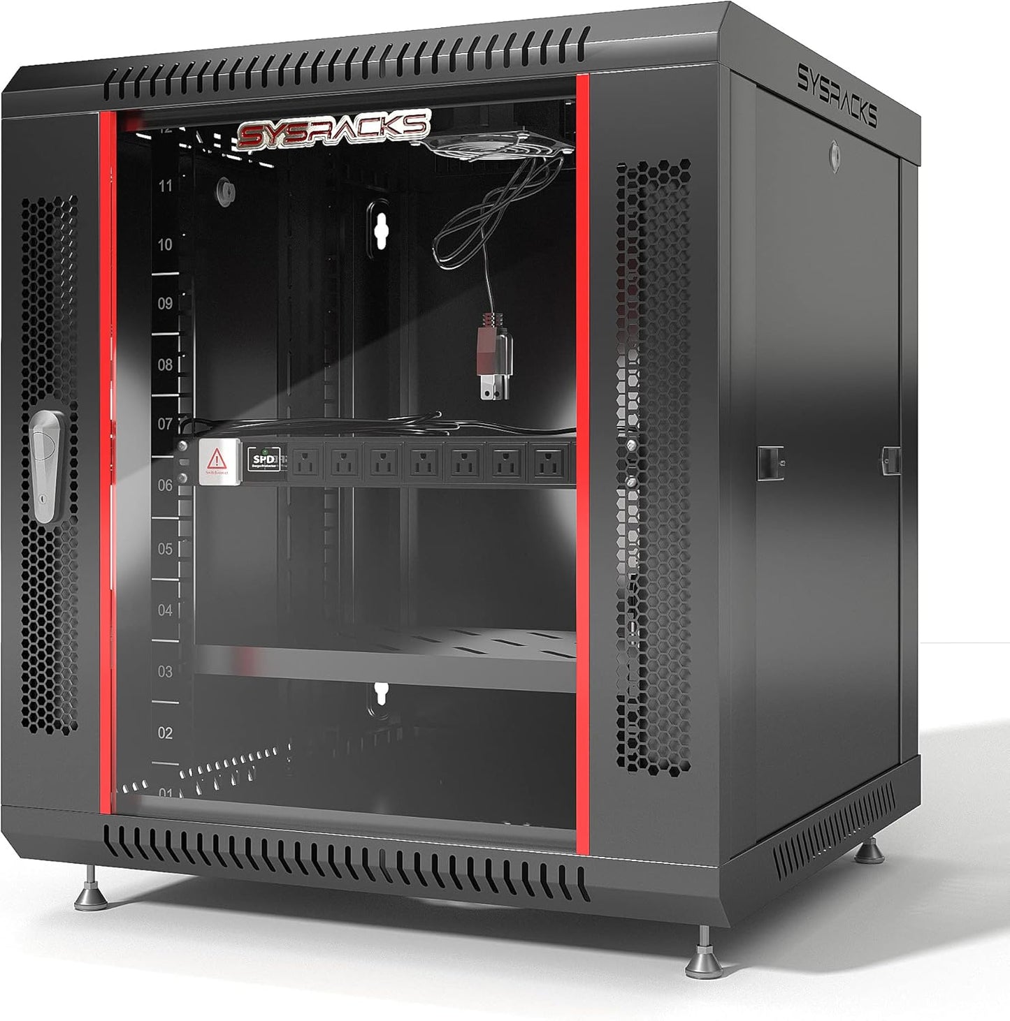 12U 24 inch Depth Wall Mount Server Cabinet with Cooling Fan