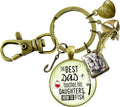 Fishing Dad Keychain Best Father Teaches Son Daughter Pendant