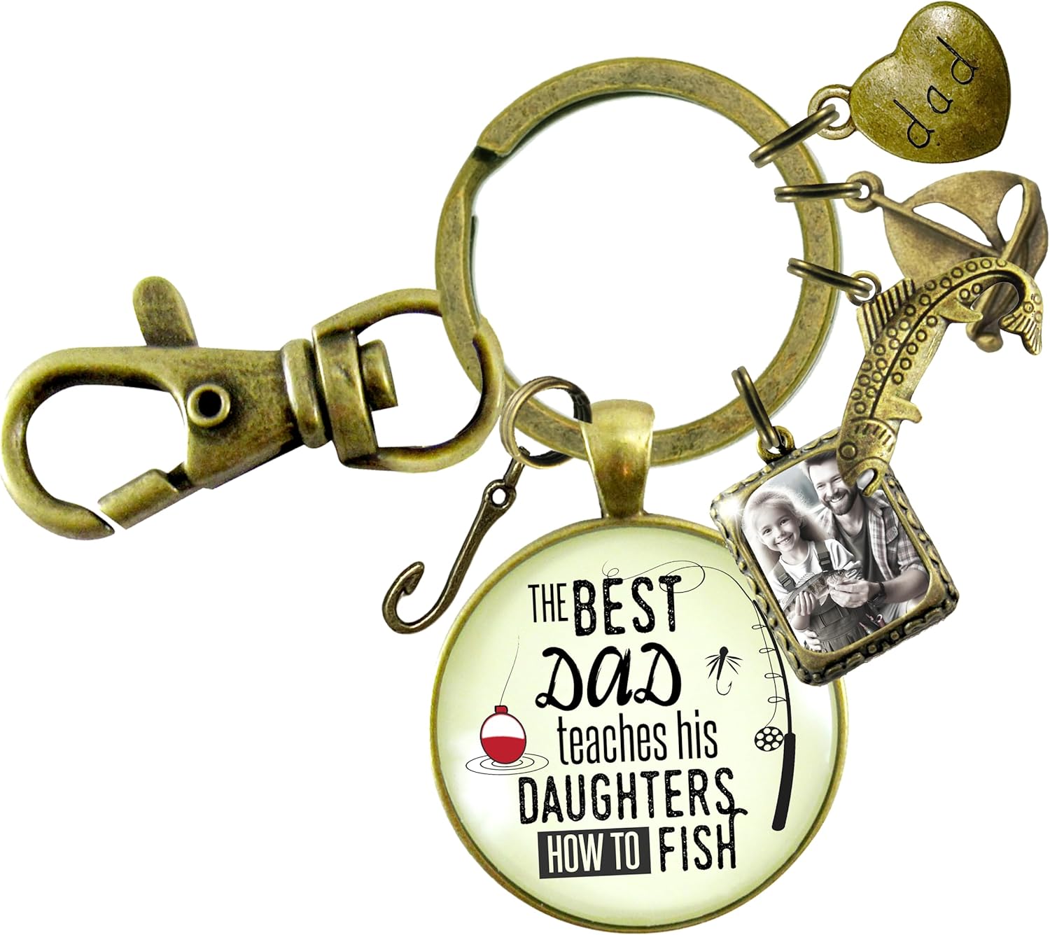 Fishing Dad Keychain for Men Teaches Kids the Love of Fishing
