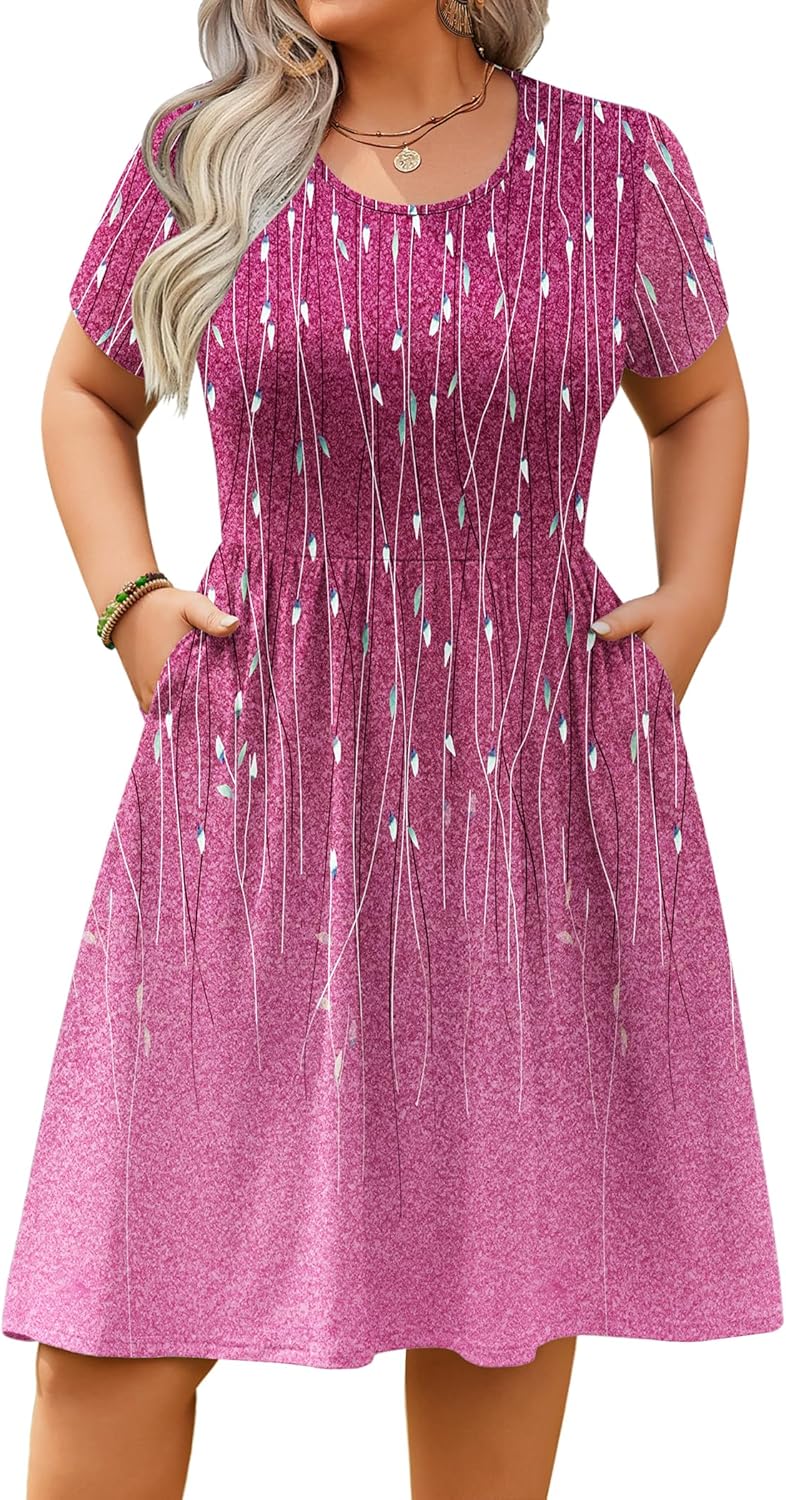 IN'VOLAND Womens Plus Size Summer Dress with Pockets and Style