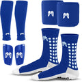 Soccer Grip Socks and Shin Guards Bundle Pack - Essential Gear