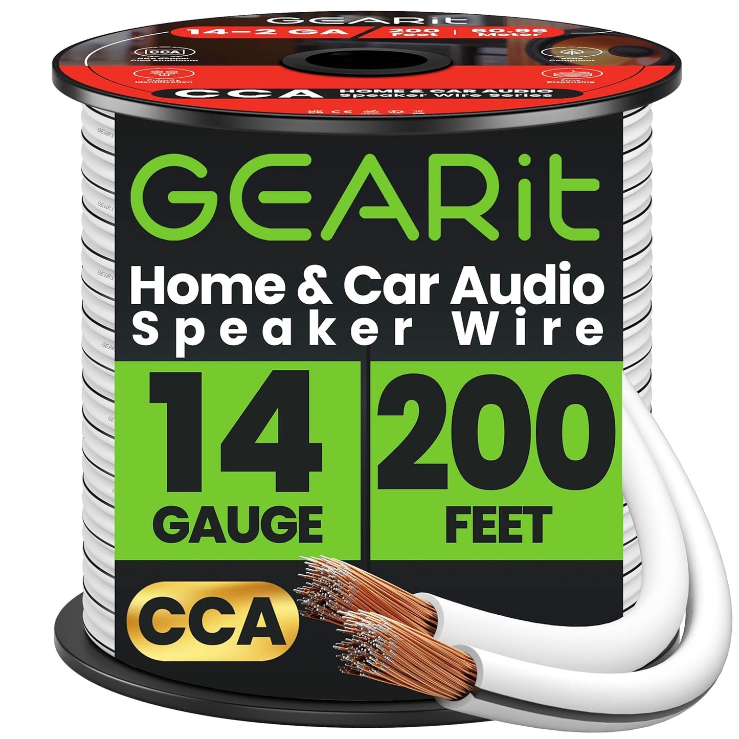 14AWG Speaker Wire for Home Theater and Car Speakers - 200 Feet