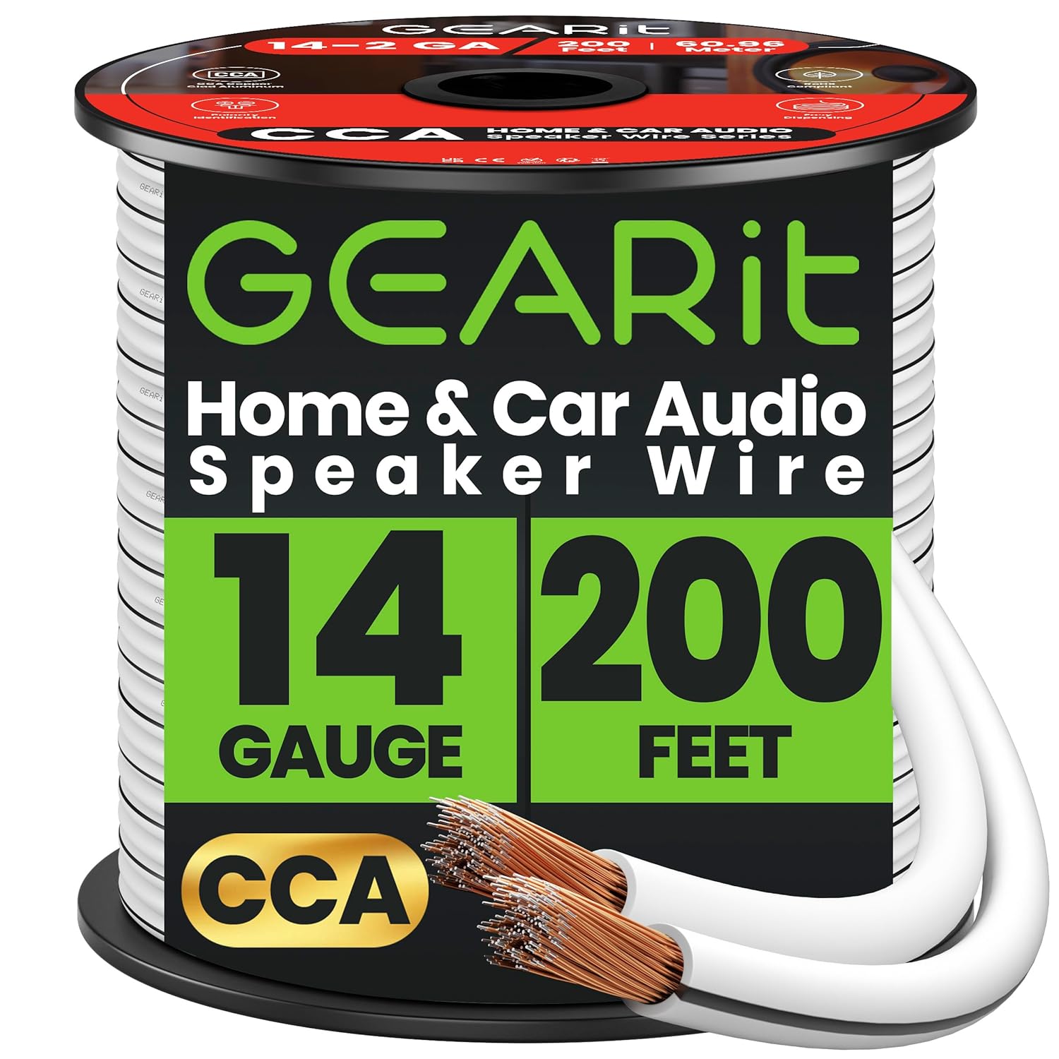 14AWG Speaker Wire for Home Theater and Car Speakers - 200 Feet