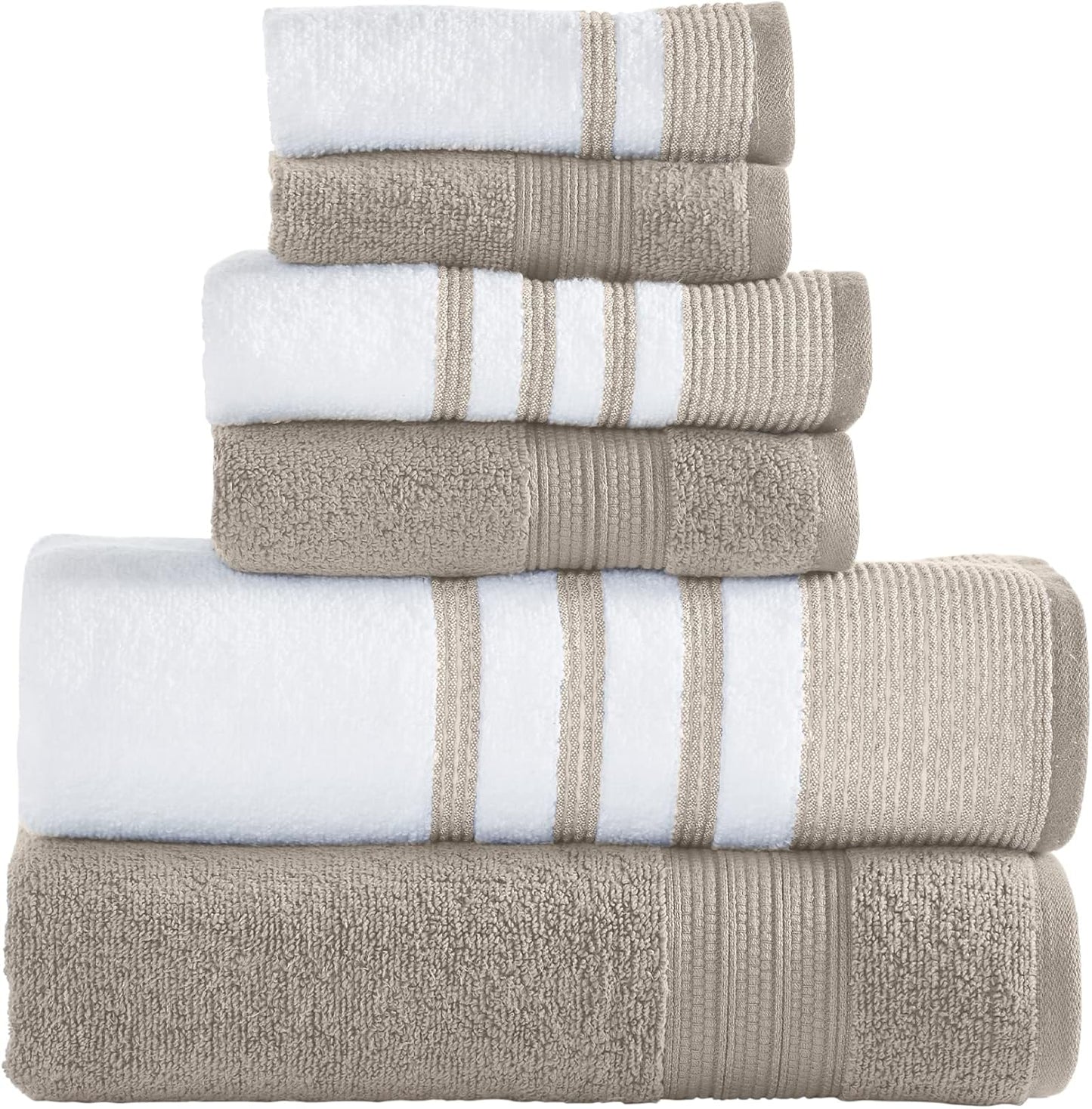 Modern Threads 6 Piece Set of Quick Dry Bath Towels and Washcloths