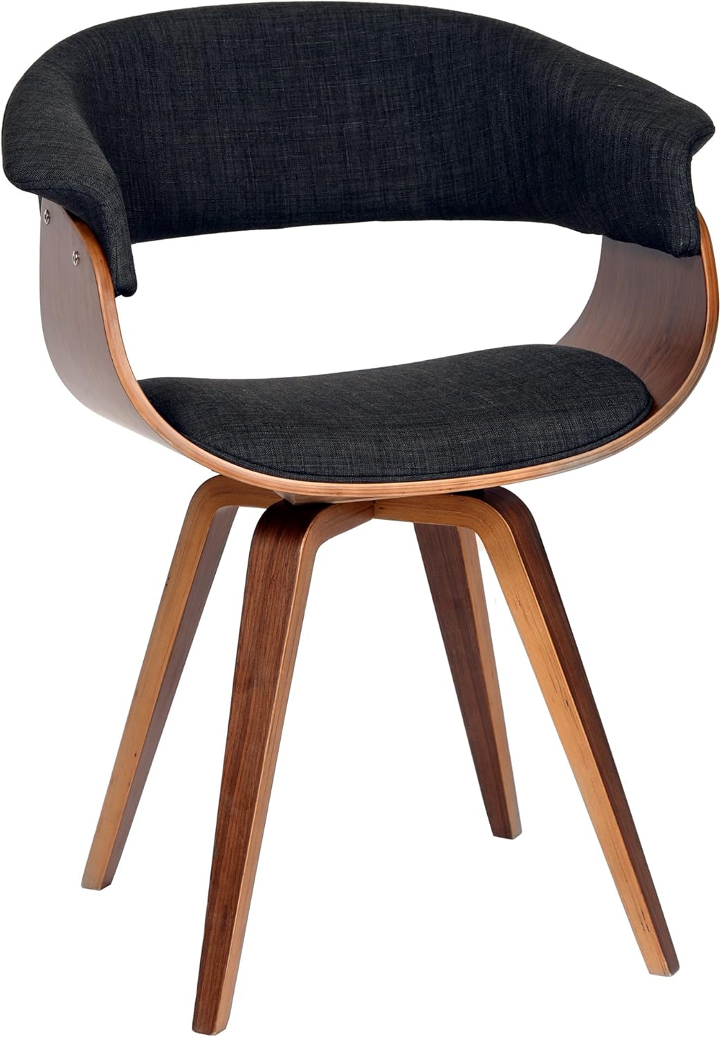 Modern Charcoal Dining Chair - Walnut Finish