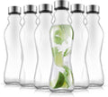 JoyJolt Spring Glass Water Bottles Set of 6 for Hydration
