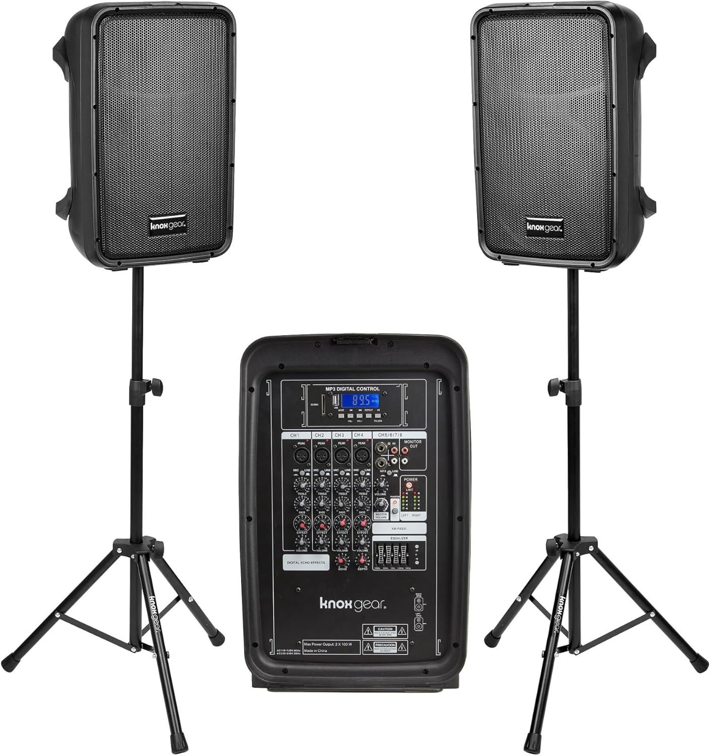 Knox Gear Portable DJ PA System with Mixer and Speakers