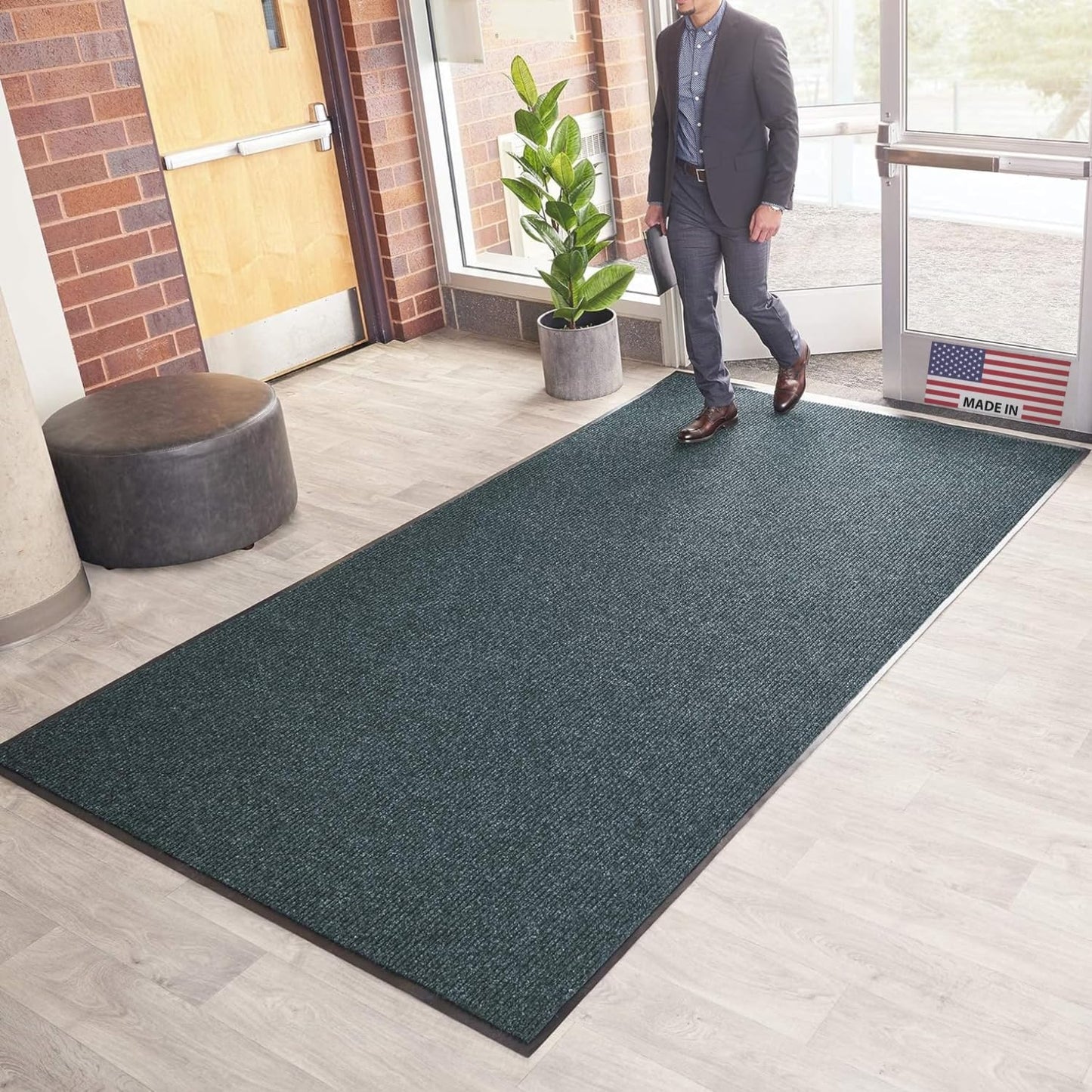 Brush Dry Mat for Indoor/Outdoor Entryways - Heavy-Duty Rug