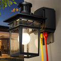 Motion Sensor Outdoor Porch Lights with GFCI Outlet for Safety