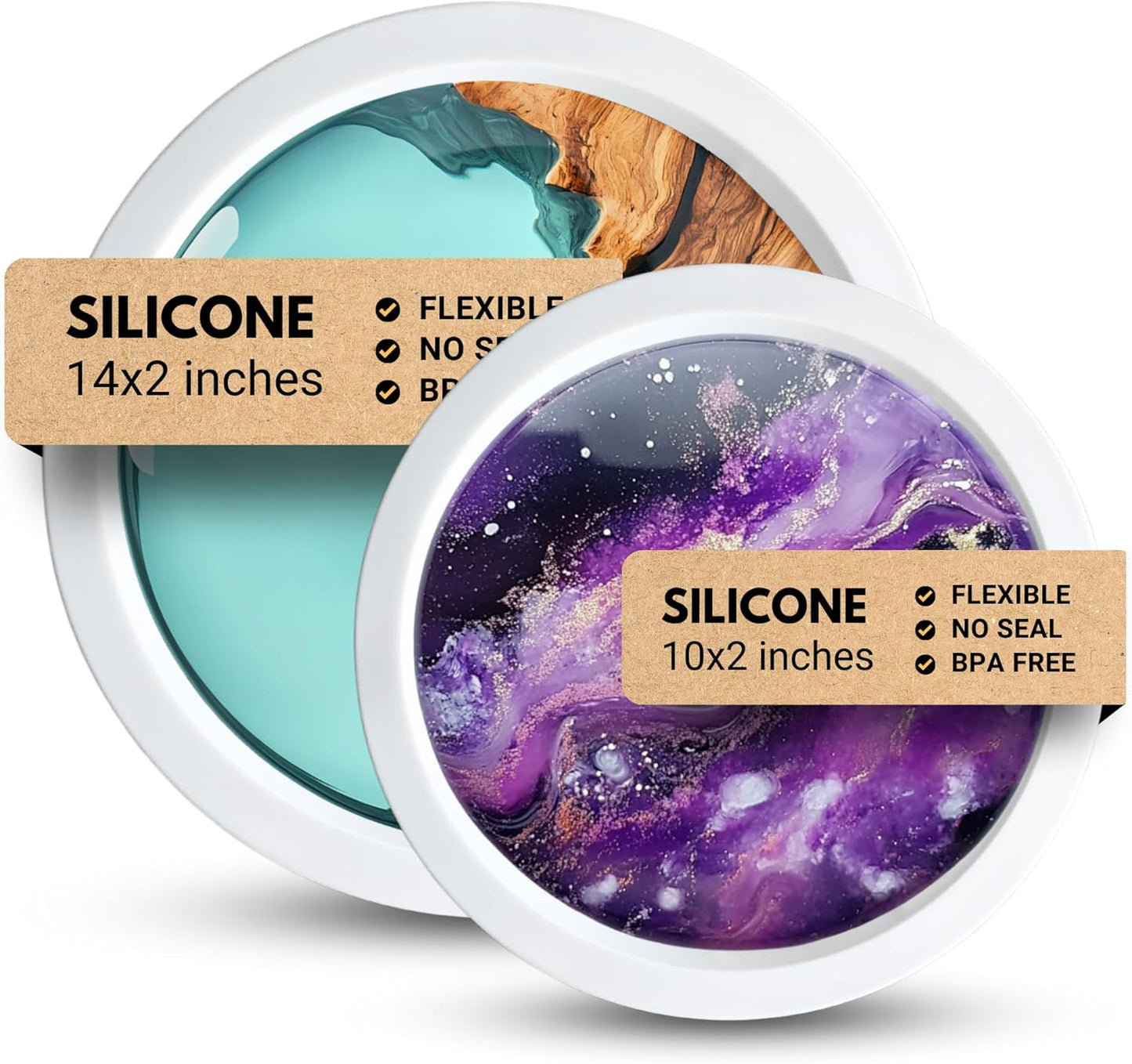 Alaskey Premium Round Resin Table Silicone Mold for Crafts