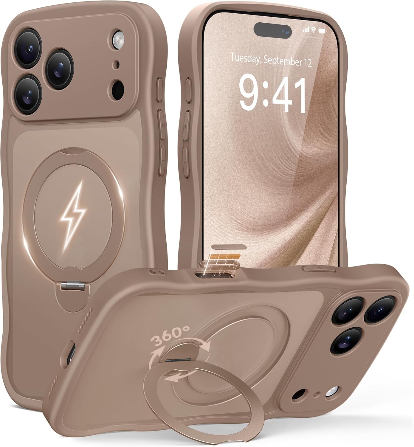 iPhone 17 Pro Max Case with 360 Spin Magnetic Stand and Style