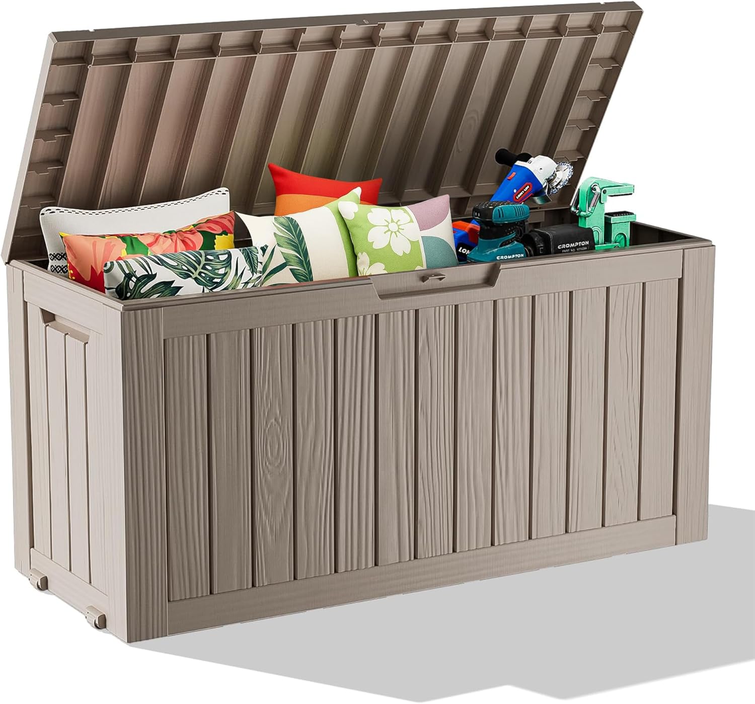 75 Gallon Waterproof Resin Deck Box for Outdoor Storage Needs