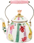 Enamel Tea Kettle Garden Gala - Charming Stovetop 2-Quart