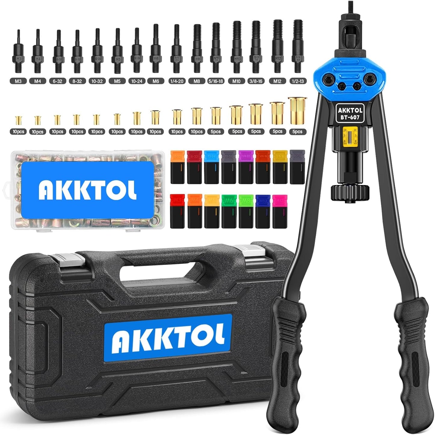 AKKTOL Rivet Nut Tool Kit for Sheet Metal and Automotive Work