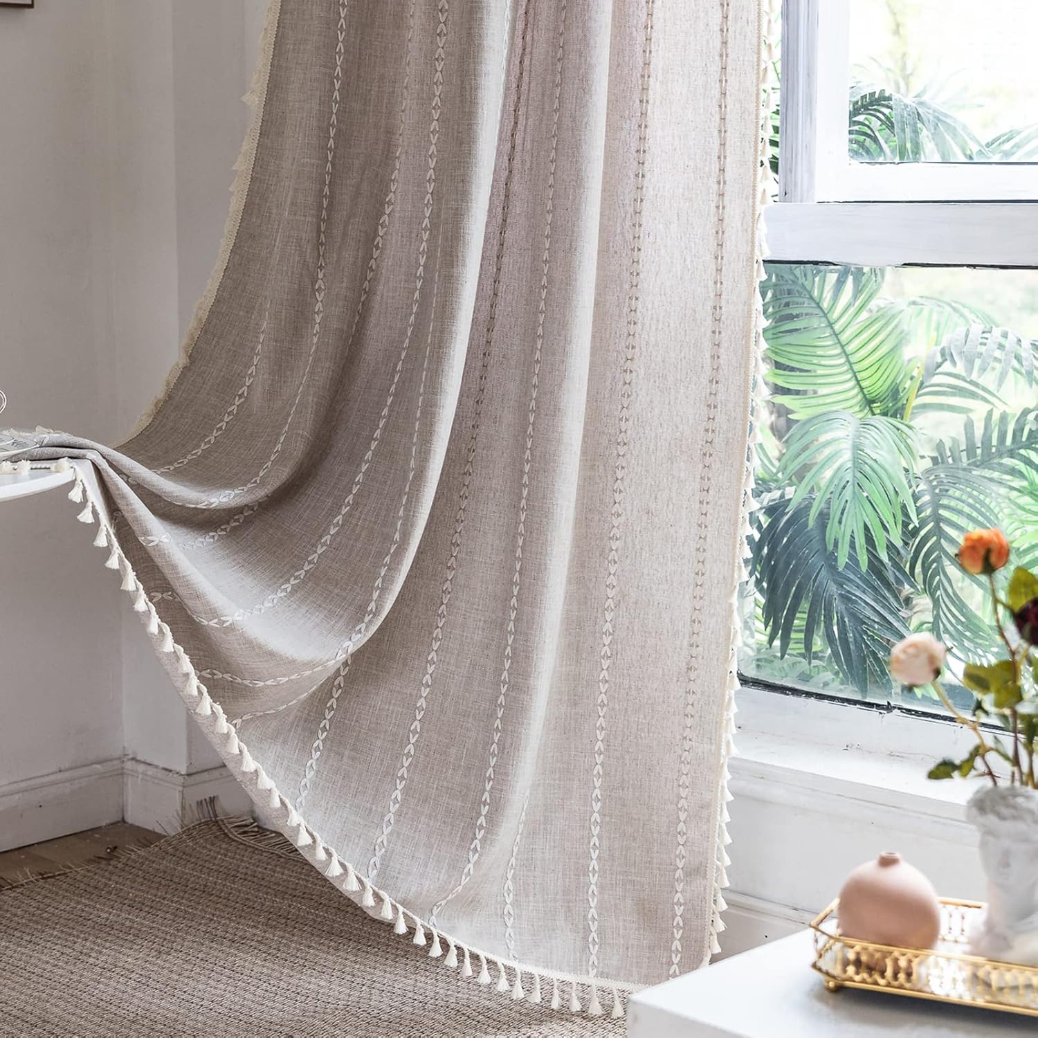 RoomTalks Country Farmhouse Curtains for Boho Chic Decor