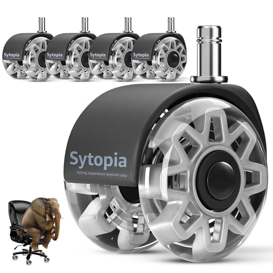 Sytopia 2.5 Inch Heavy Duty Chair Wheels Set - Carpet & Hardwood Floors