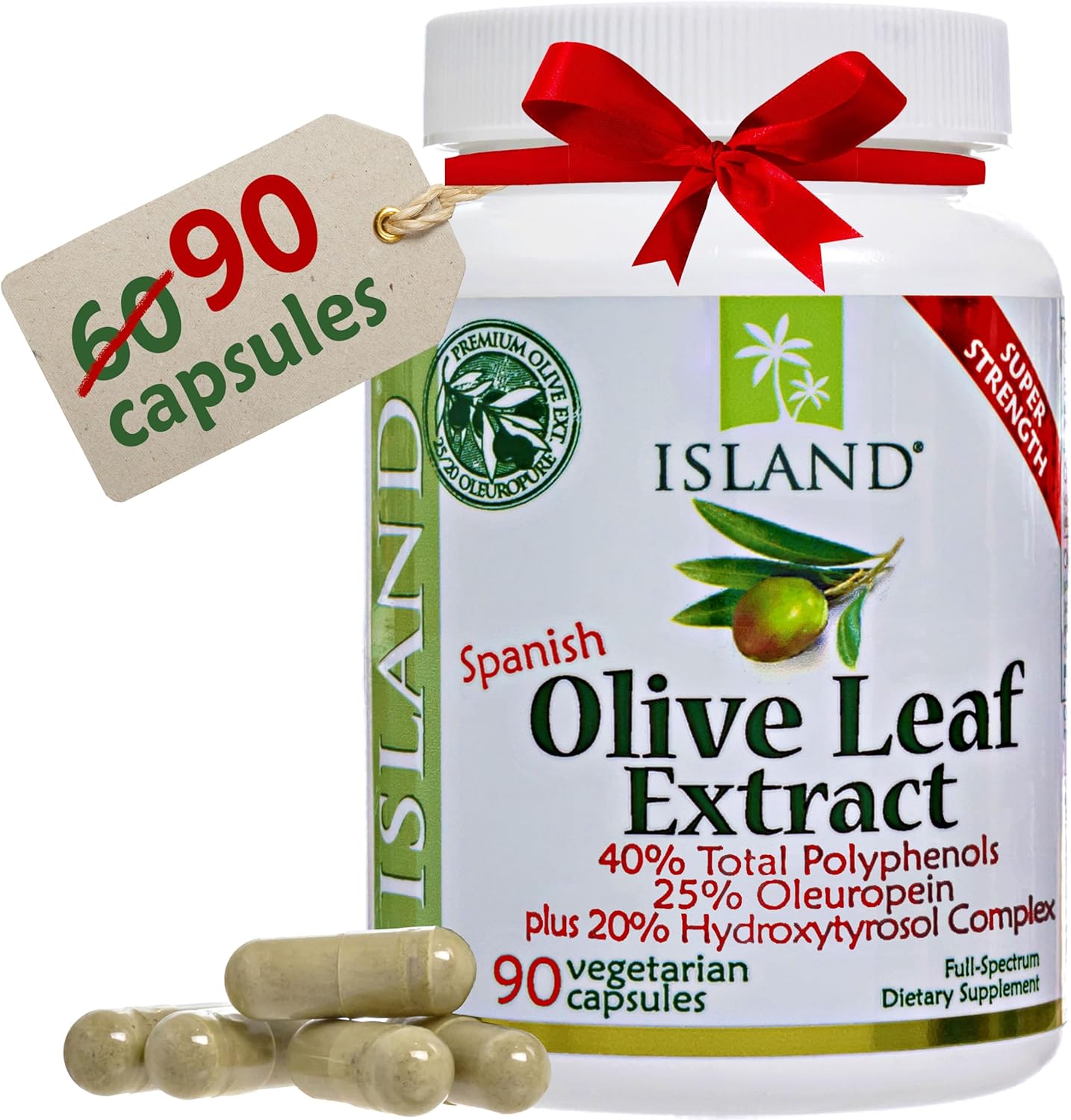 Olive Leaf Extract Capsules with 25% Oleuropein for Health