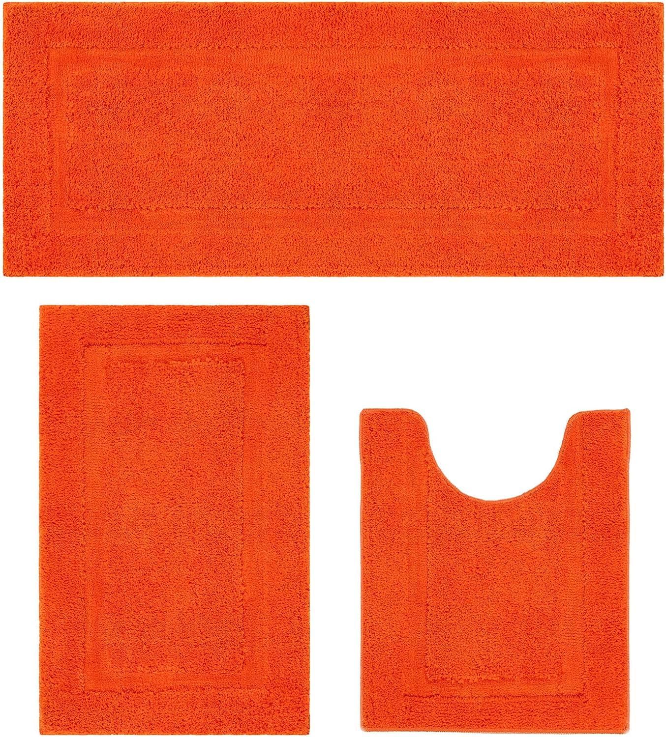 SHACOS Orange Fall Bathroom Rugs Set for Safe and Stylish Floors