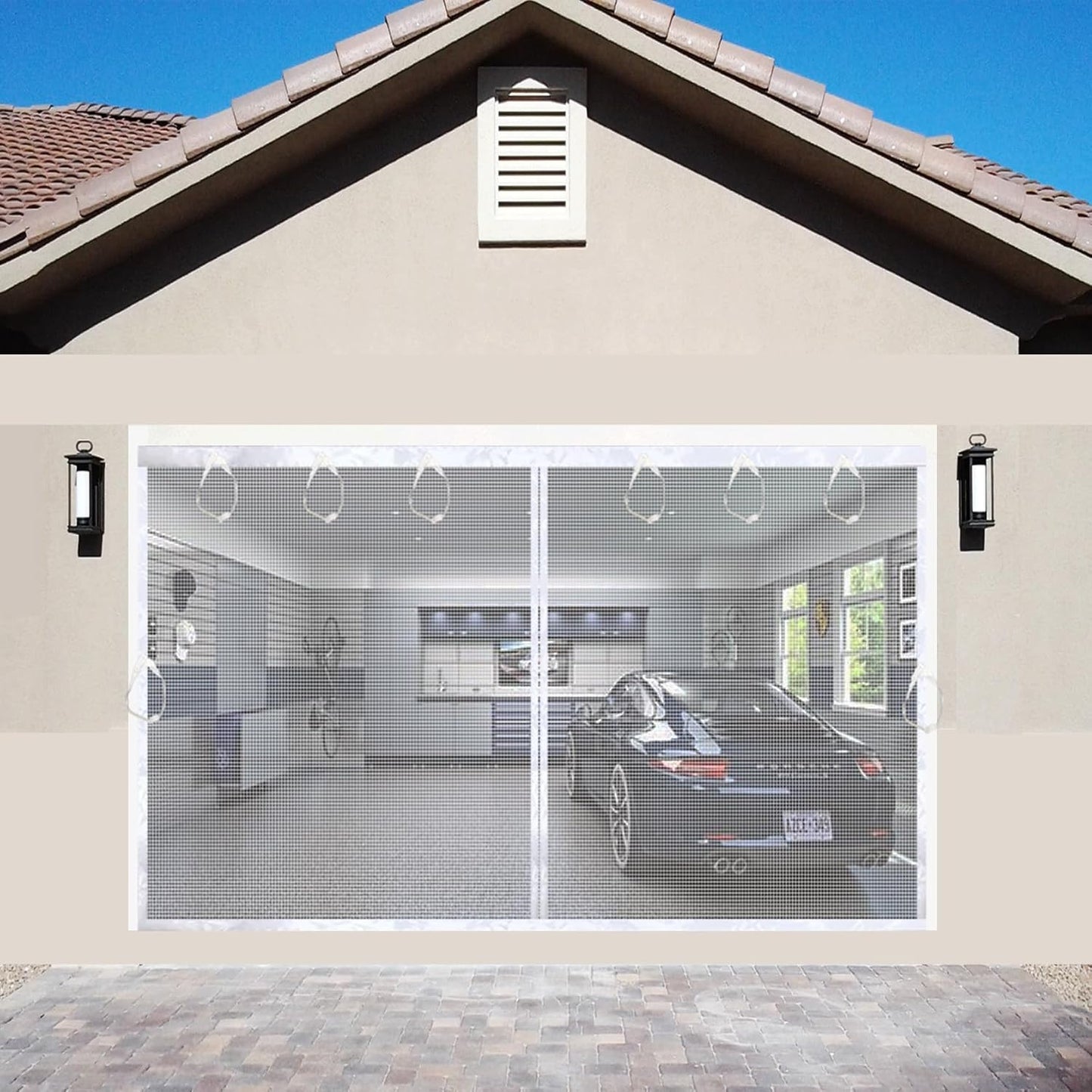 Magnetic Garage Door Screen Kit 16x8 FT for Bug-Free Spaces