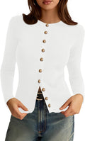 PRETTYGARDEN Womens 2025 Fall Ribbed Cardigan Sweater - Lightweight as