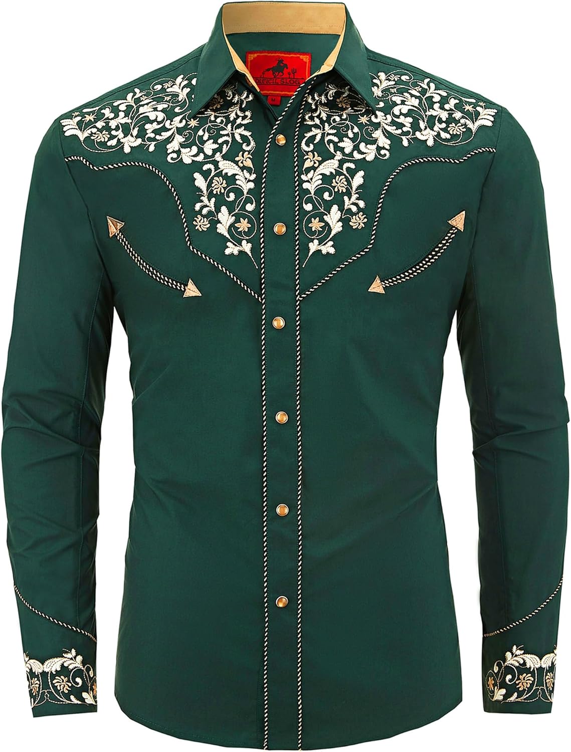 Men's Western Cowboy Shirt with Exquisite Embroidery Design