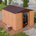 Outdoor Storage Sheds 10x8x6 FT Metal Shed with Sliding Door - Secure