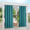NICETOWN Peacock Teal Outdoor Curtains for Patio - Waterproof Wind