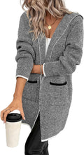 Sidefeel Womens Long Sleeve Contrast Cardigan Sweater - Cozy Fall