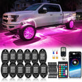 12Pods Segmented RGB LED Rock Lights Kit with APP and RF Remote