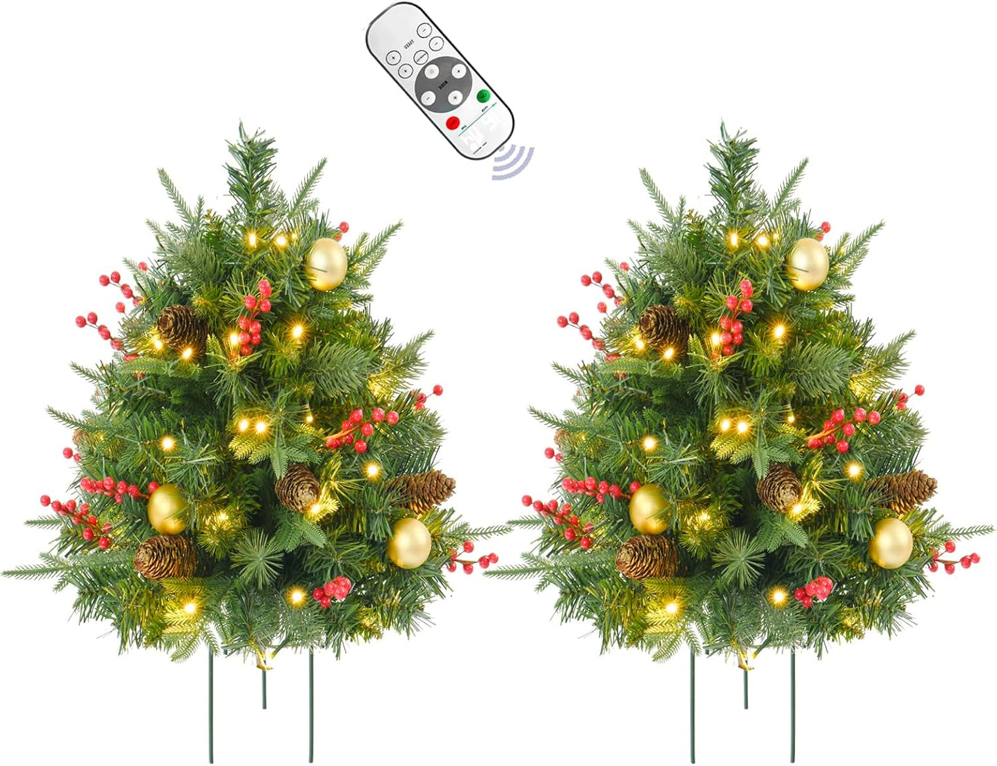 Prelit Outdoor Christmas Tree 30 Inch with Remote Control