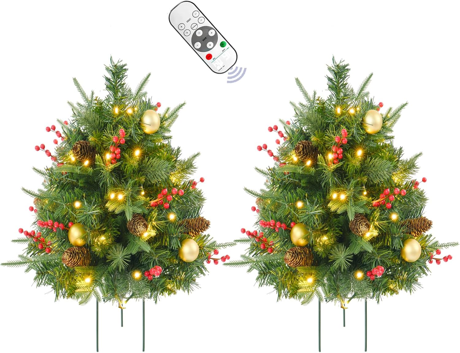 Prelit Outdoor Christmas Tree 30 Inch with Remote Control
