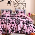 weigelia Halloween Comforter Set King Size - Pink Spider Design