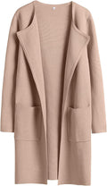 Womens Cardigan Sweater Open Front Long Coatigan - Knit with Pockets