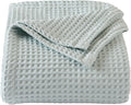 Full/Queen Cotton Waffle Weave Bed Blanket - ICY Blue