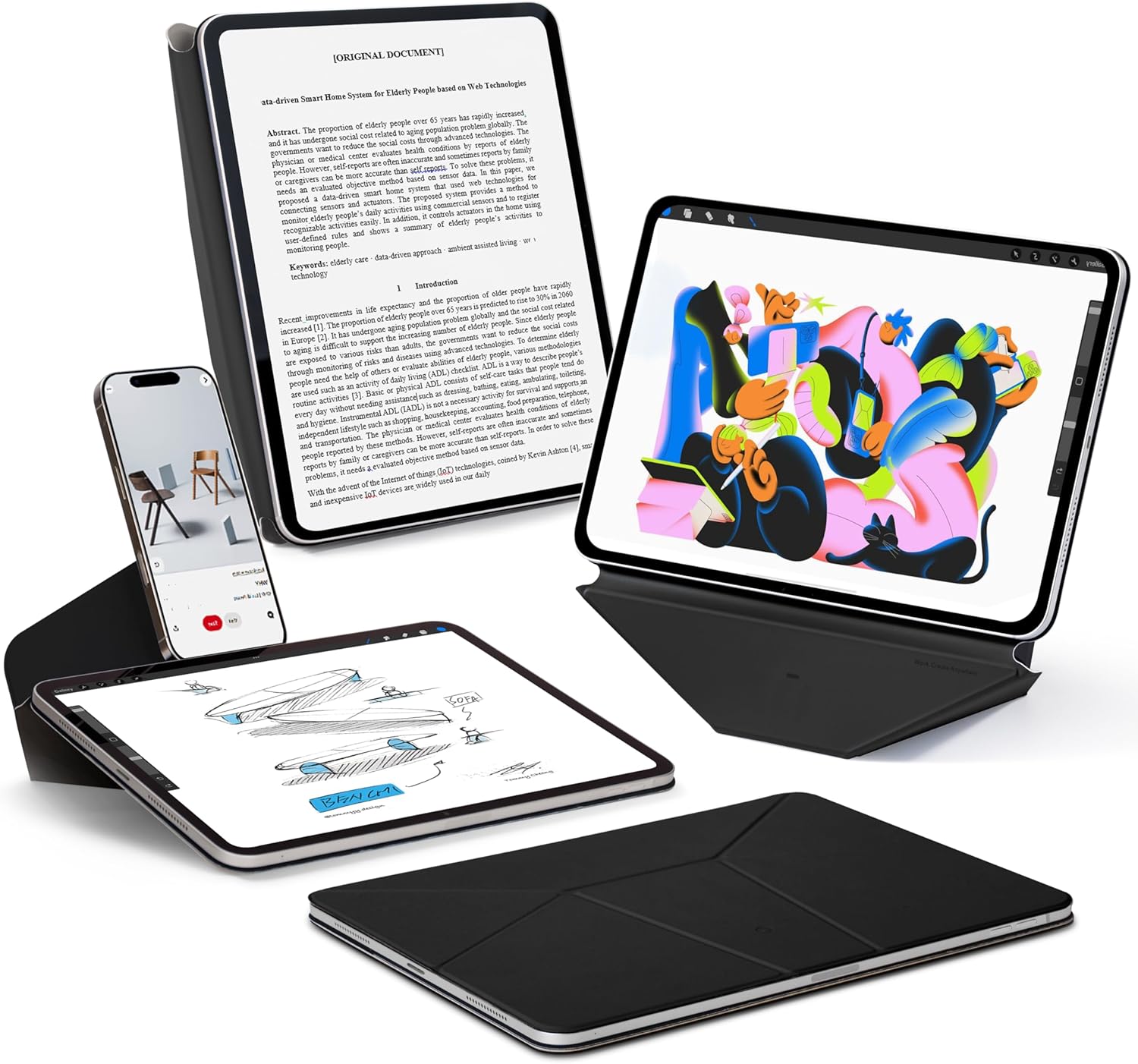 MOFT Dynamic Folio Case for iPad mini 7 and 6 - Versatile Design