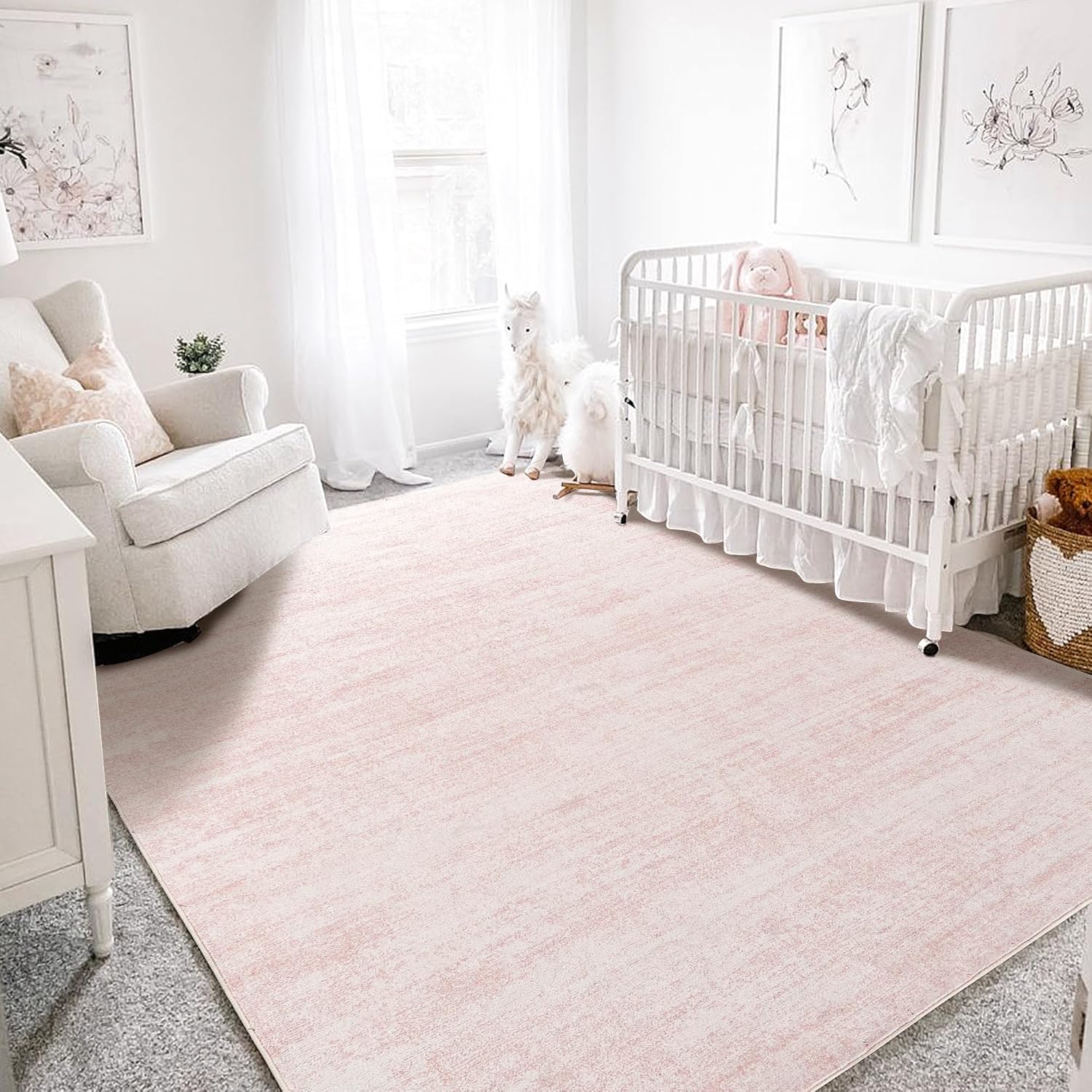 Abstract Pink Area Rugs 5x8 for Living Room and Bedroom Use