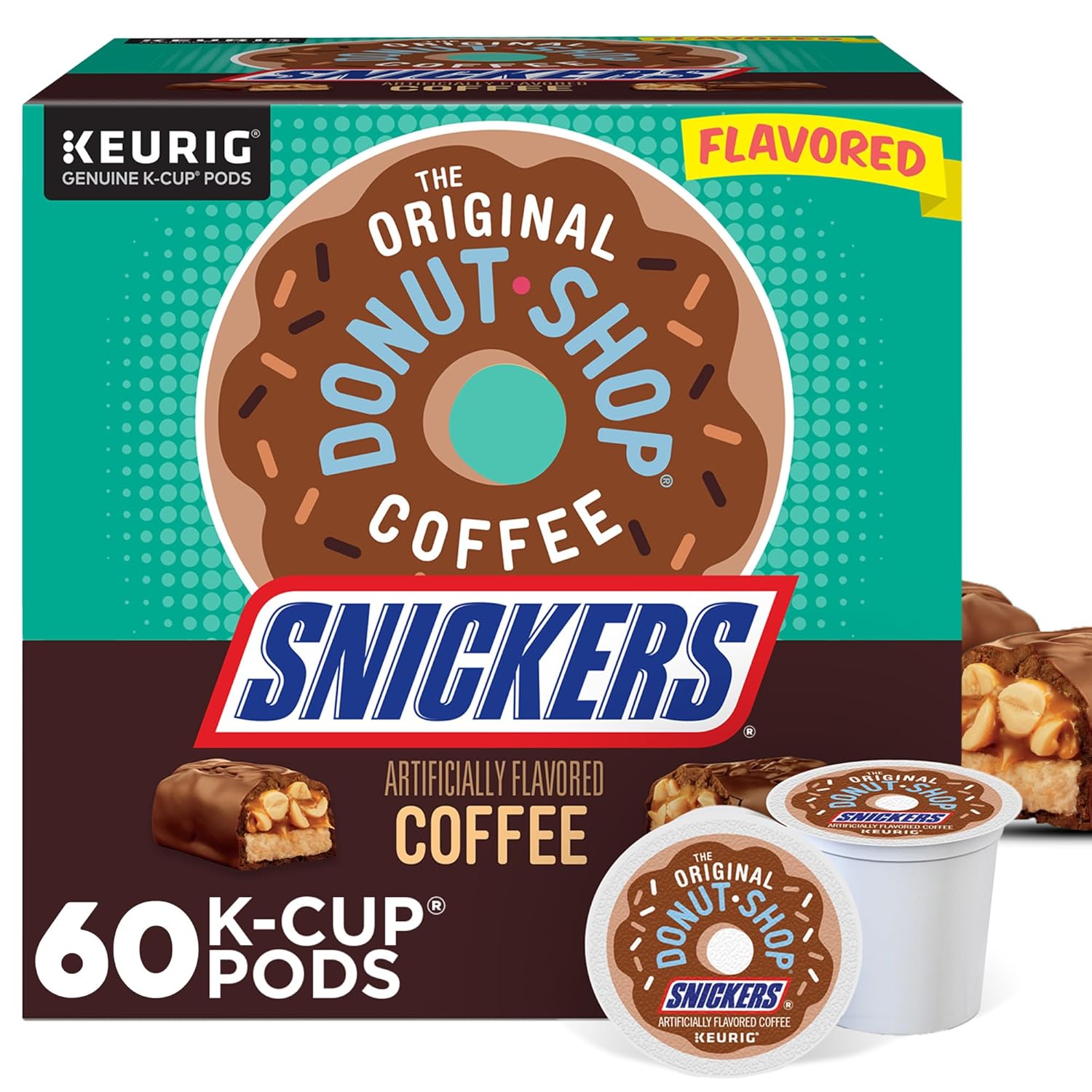 The Original Donut Shop Snickers Coffee K-Cup Pods, 60 Count