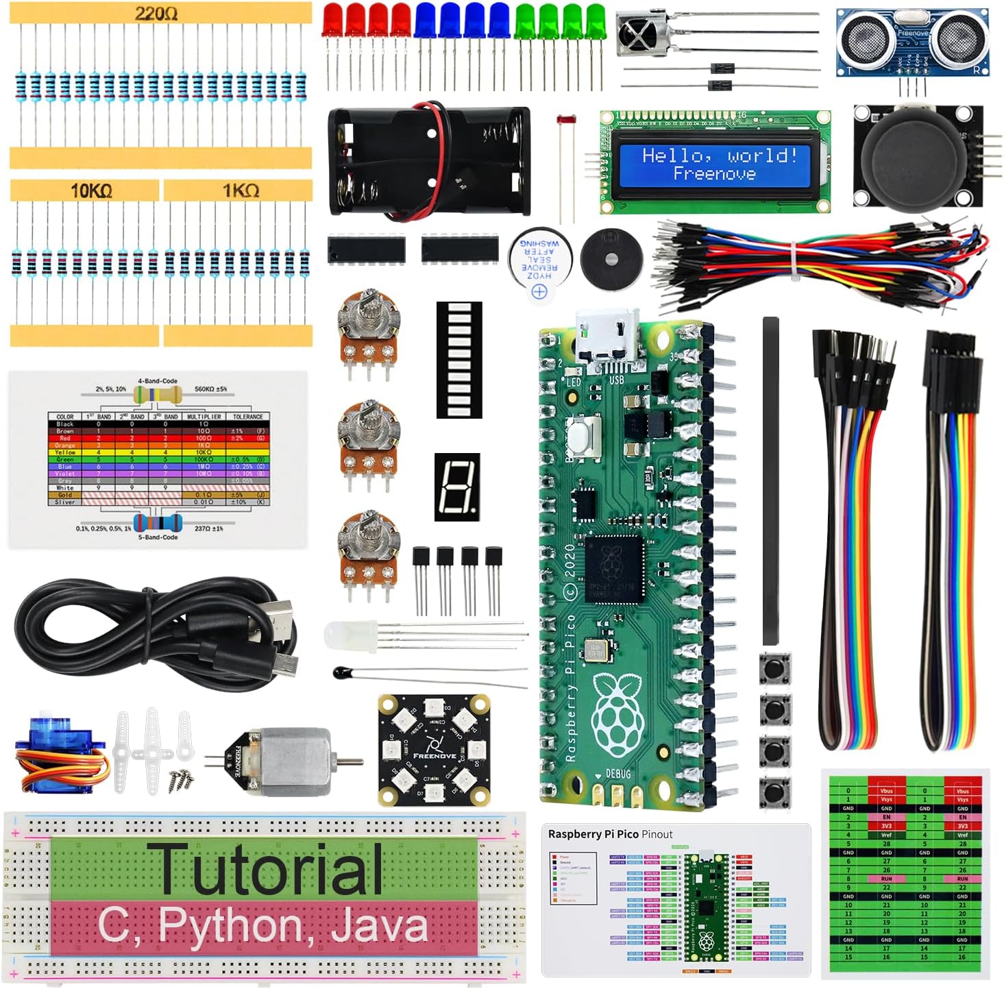 FREENOVE Super Starter Kit for Raspberry Pi Pico - 177 Items