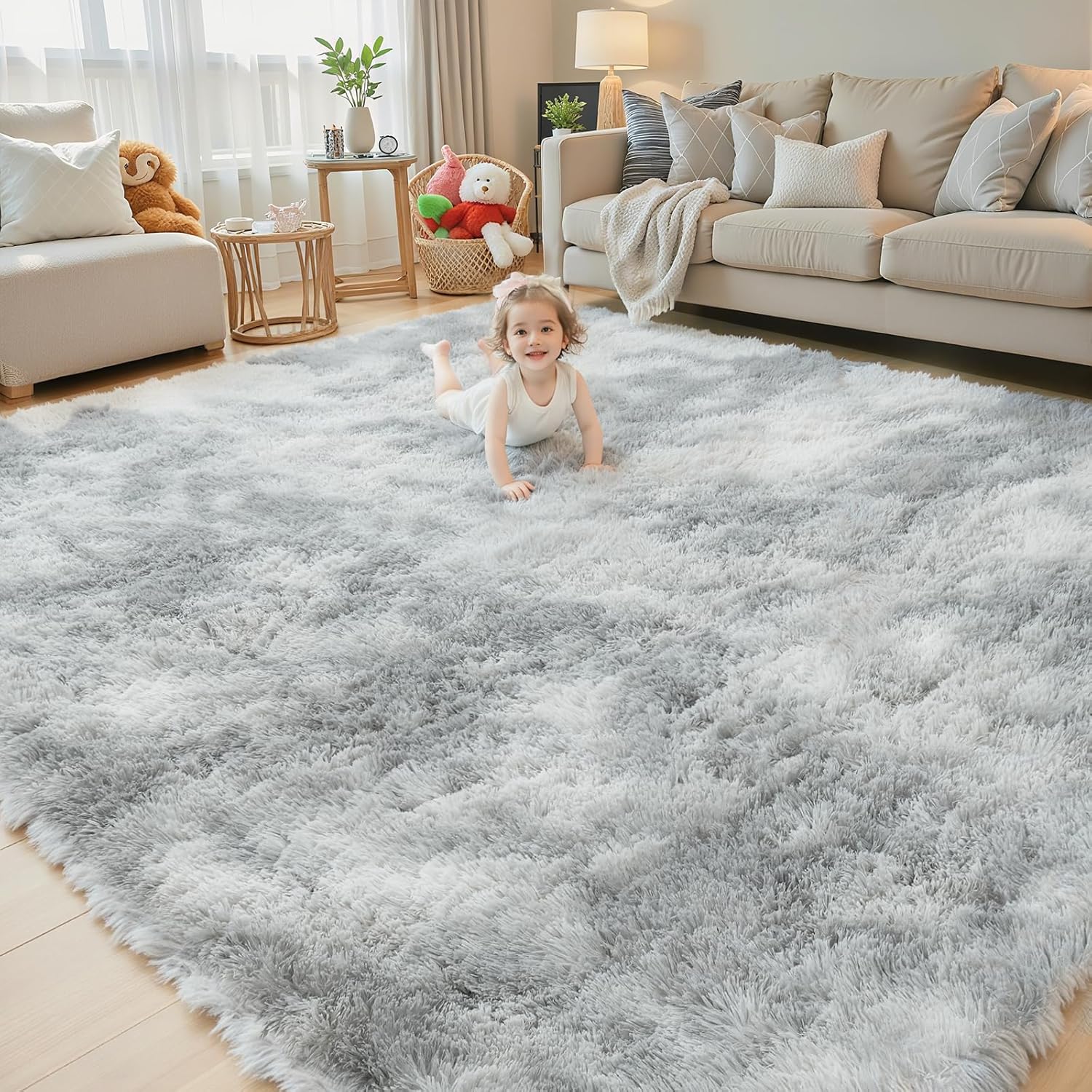 8x10 Area Rugs for Living Room Bedroom, Soft Plush Furry Rug