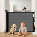 Retractable Baby Gate for Stairs and Doorways - Compact, One-Hand Use