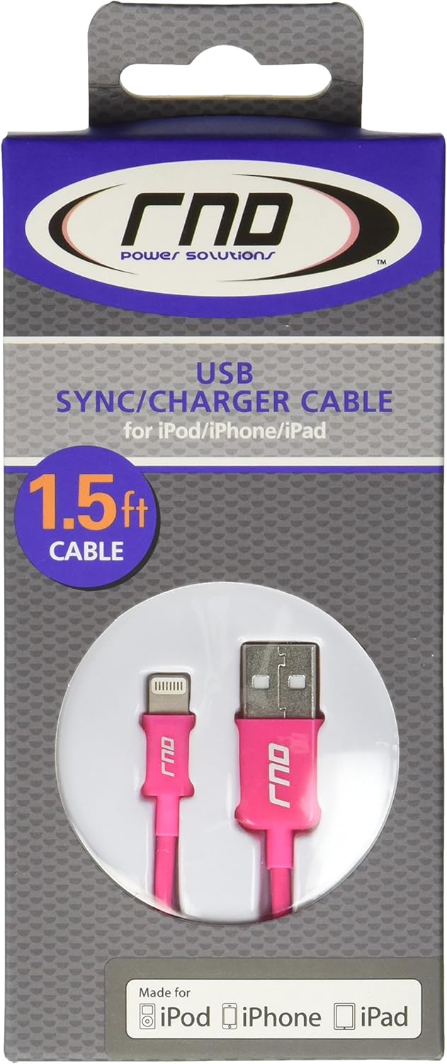 RND Apple Certified Lightning USB 1.5ft Cable 6-Pack for iPhone