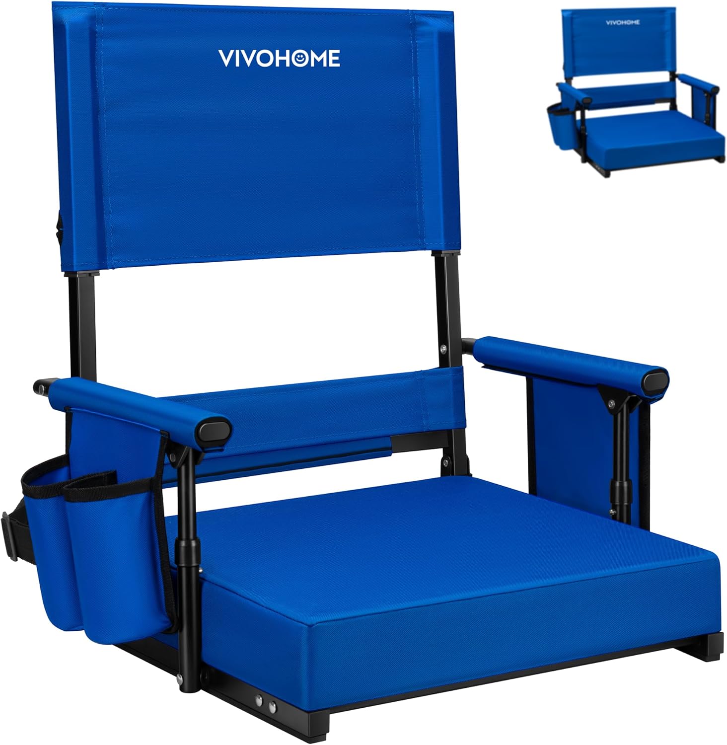 VIVOHOME Height Adjustable High Back Stadium Seat with Cushion