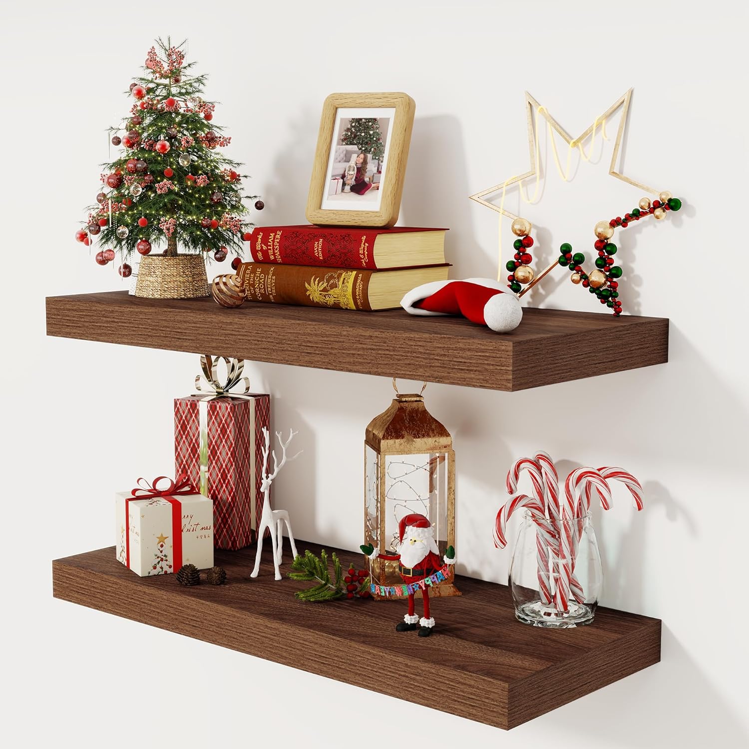 30 Inch Floating Shelves for Wall - Rustic Deep Shelves Set