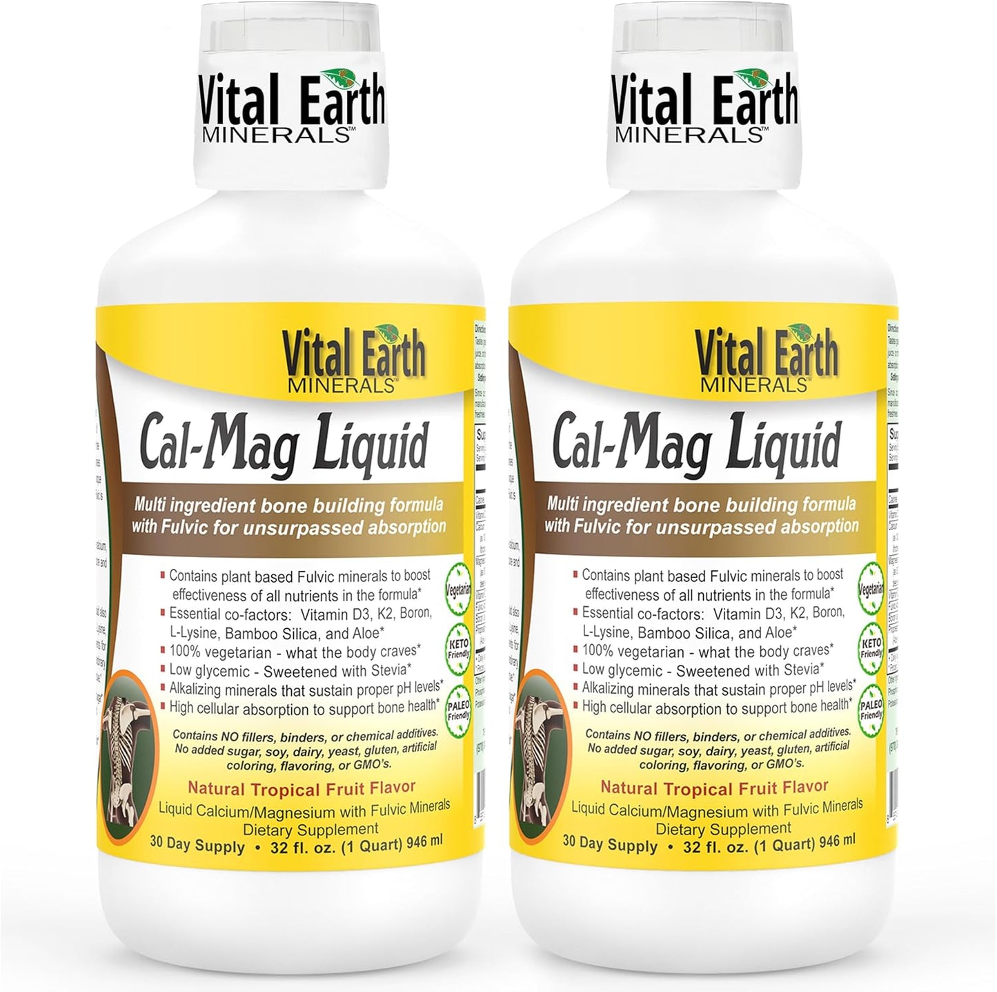 Vital Earth Minerals Cal-Mag Liquid Supplement for Strong Bones